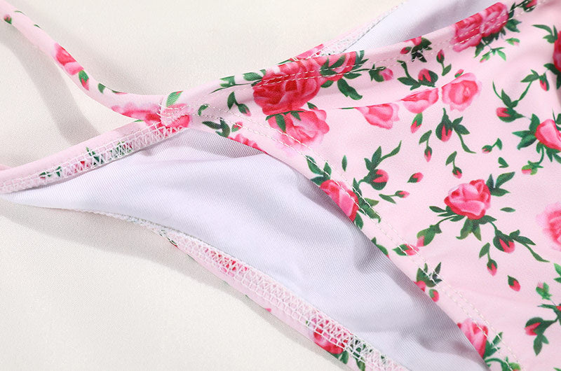 Tiny Floral Strappy Bikini