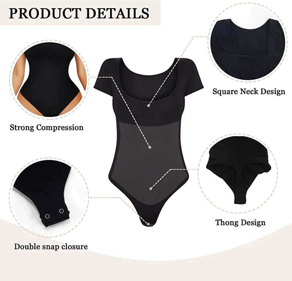 Short Sleeve Seamless One-piece Shapewear