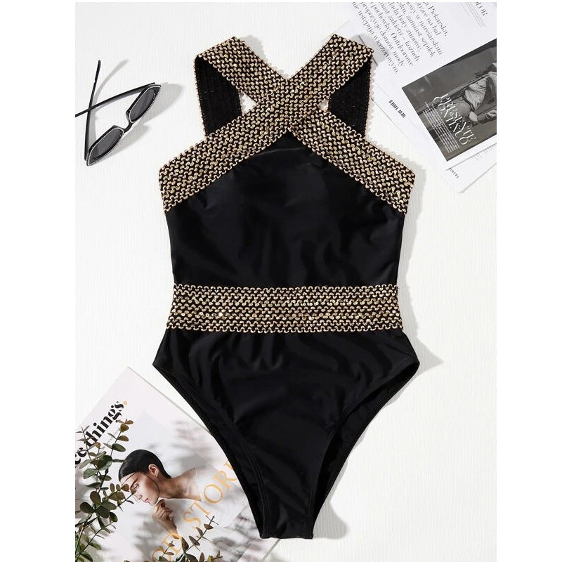One Piece Solid Color Swimsuit