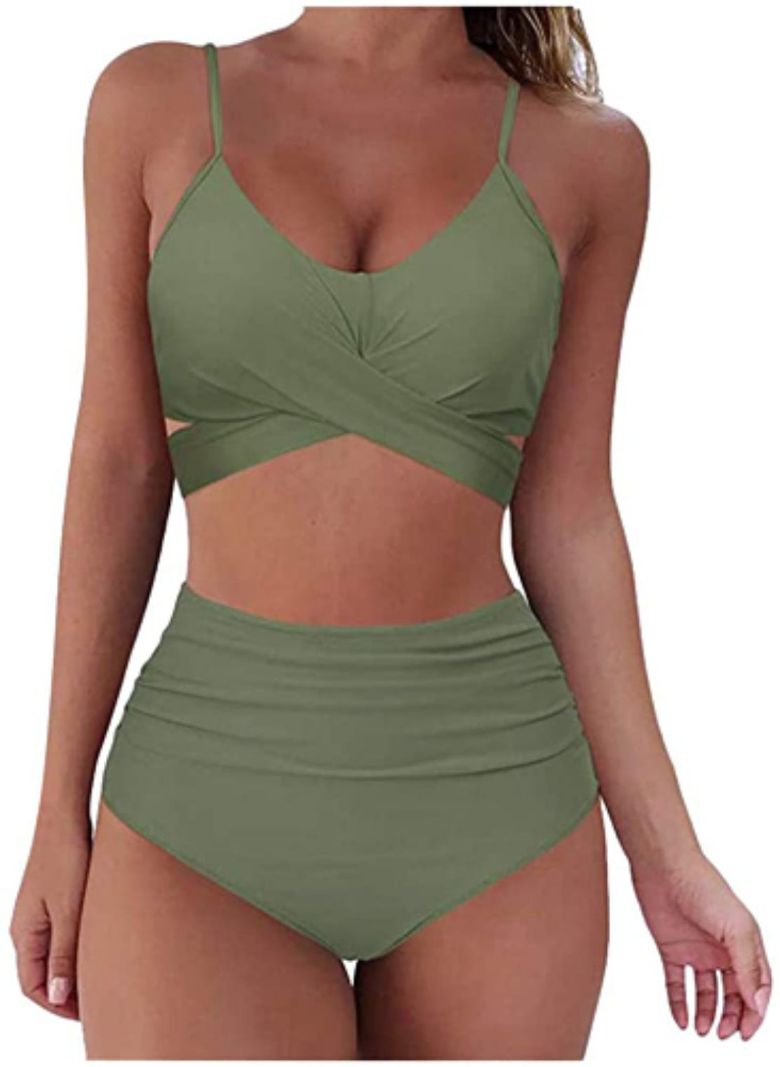 Soild Print Bikini Set Push Up Swimwear