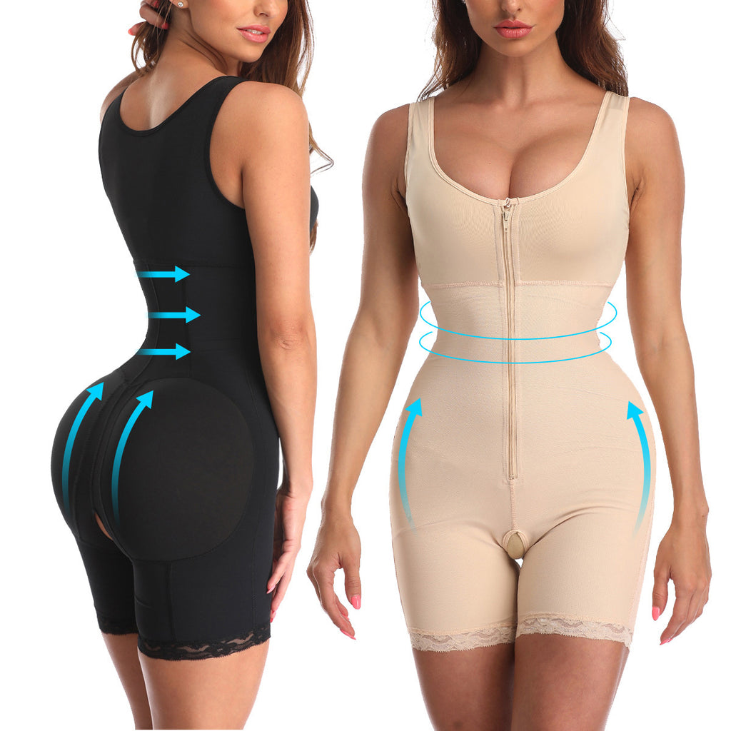 Zippered Butt Lift Tummy Compression Bodysuit