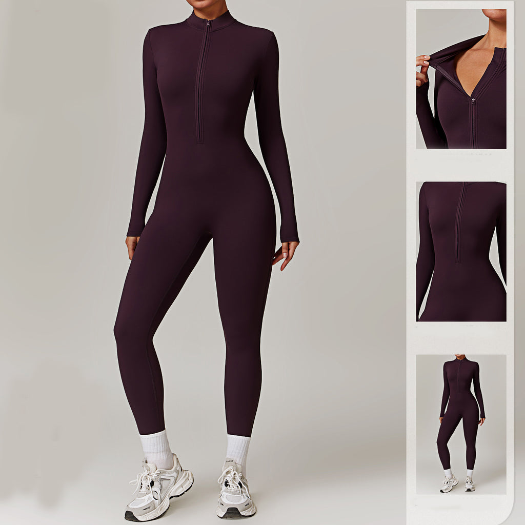 Warm Long-sleeve Yoga Fitness Breathable Bodysuit