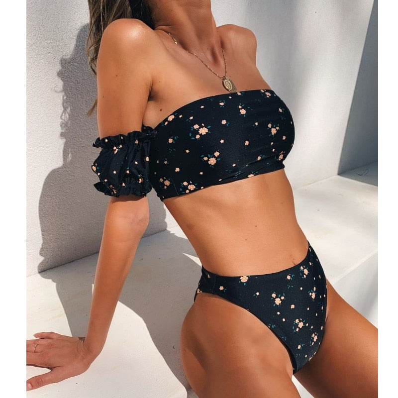 Floral Strapless Bikini