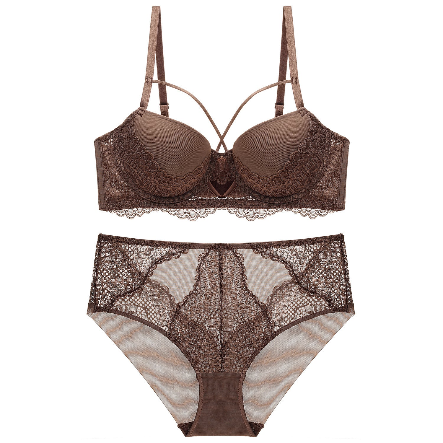 French Lace Spliced Hollow-out Lingerie Set
