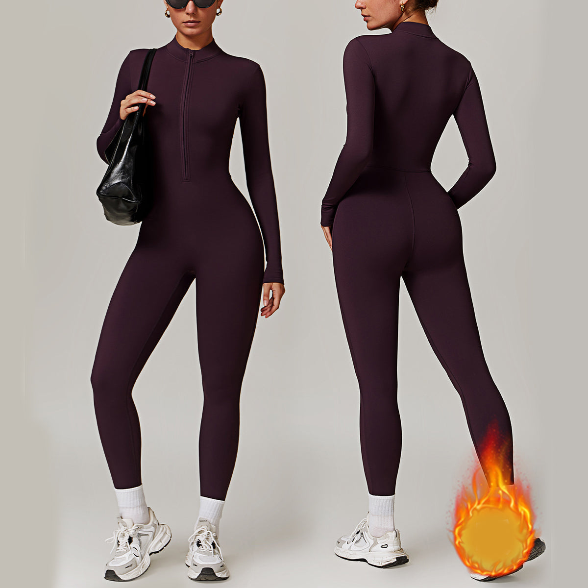 Warm Long-sleeve Yoga Fitness Breathable Bodysuit