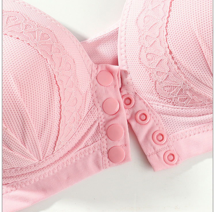Wireless Push Up Bra Front Button Closure