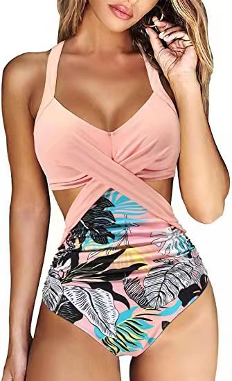 Multicolor One-piece Split Bikini Swimwear