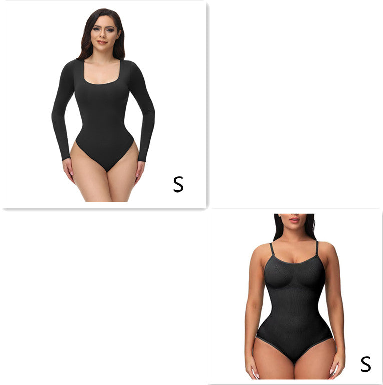 Square Neck Long Sleeve Bodysuit 1 to 3PC