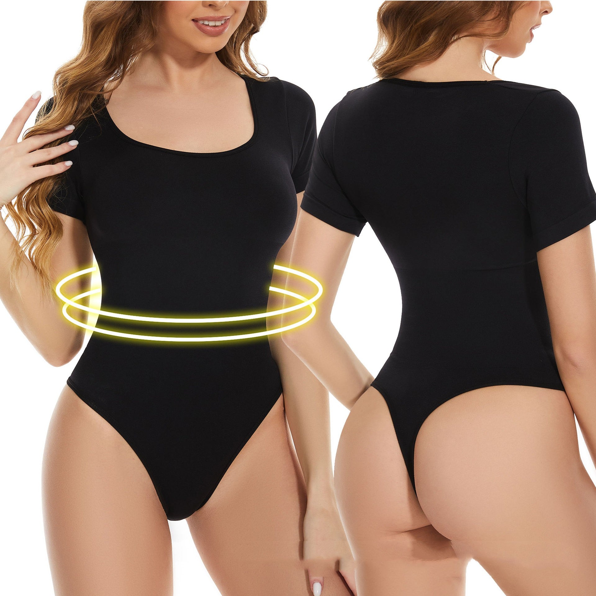 Short Sleeve Seamless One-piece Shapewear