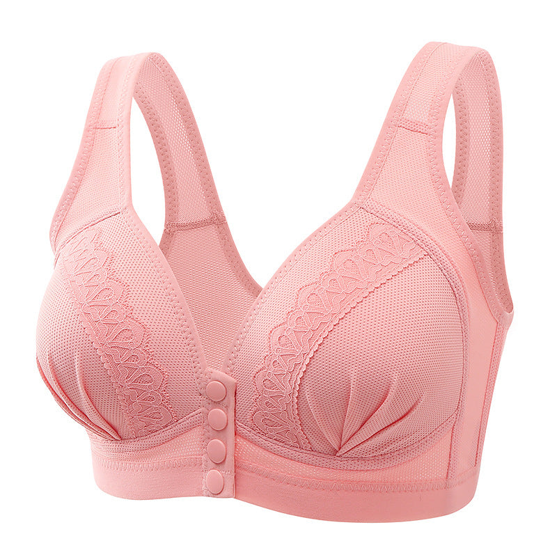 Wireless Push Up Bra Front Button Closure