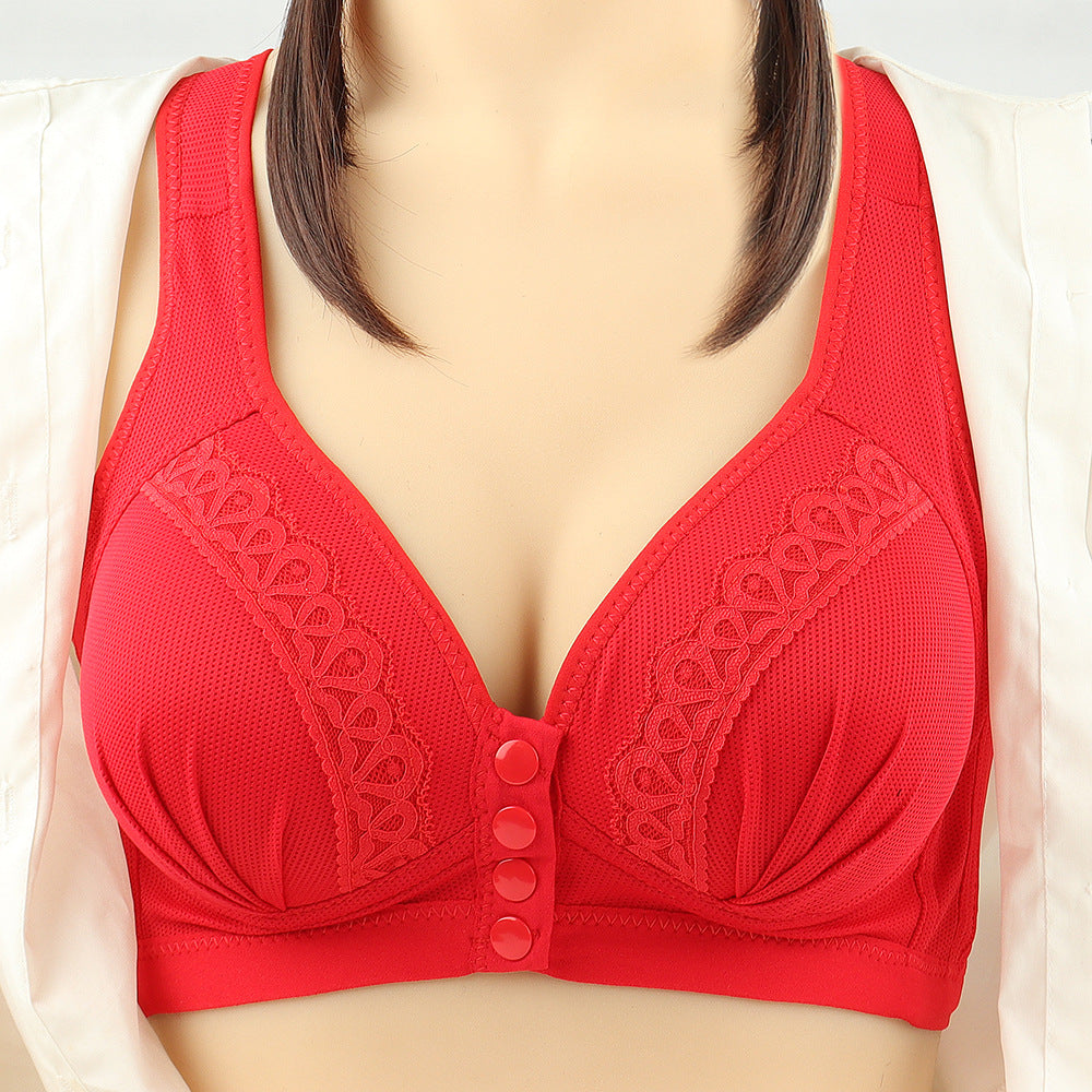 Wireless Push Up Bra Front Button Closure