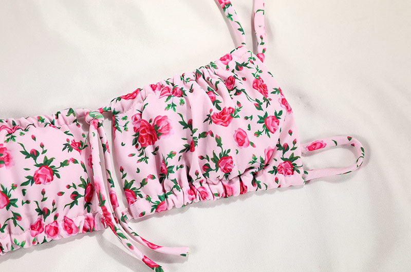 Tiny Floral Strappy Bikini