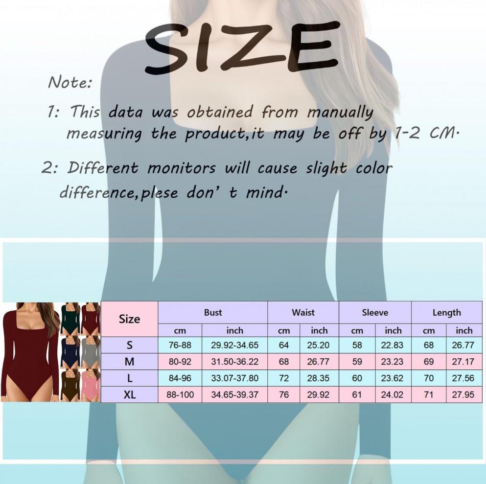 Long Sleeve Square Neck Tummy Shaper Bodysuit