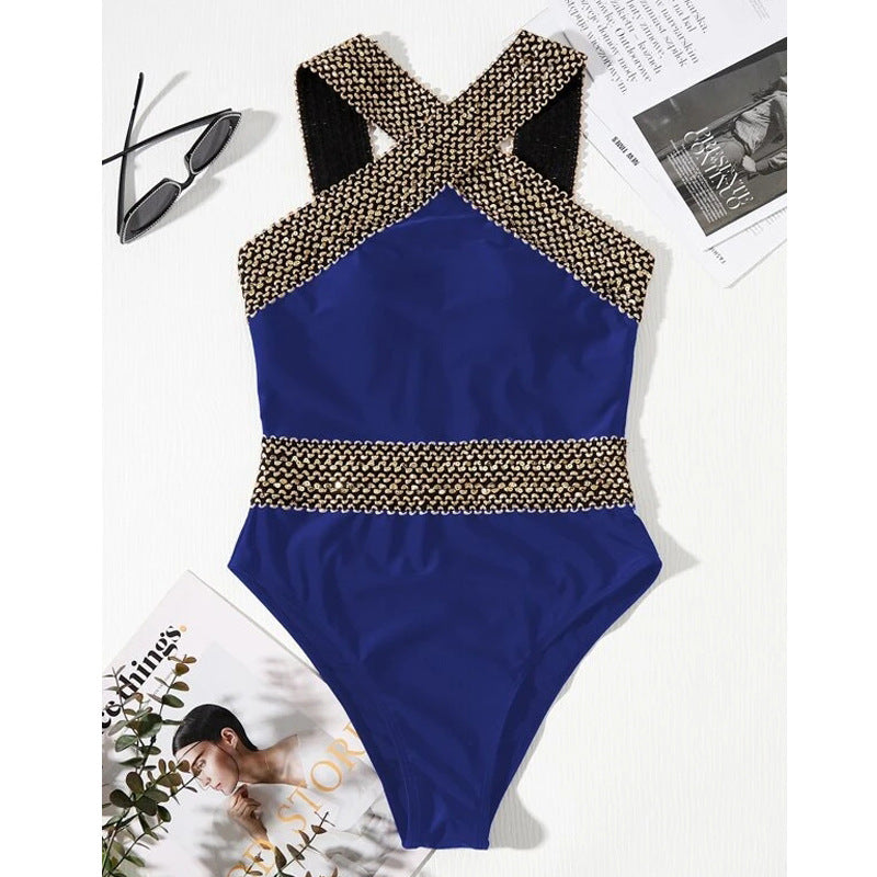 One Piece Solid Color Swimsuit