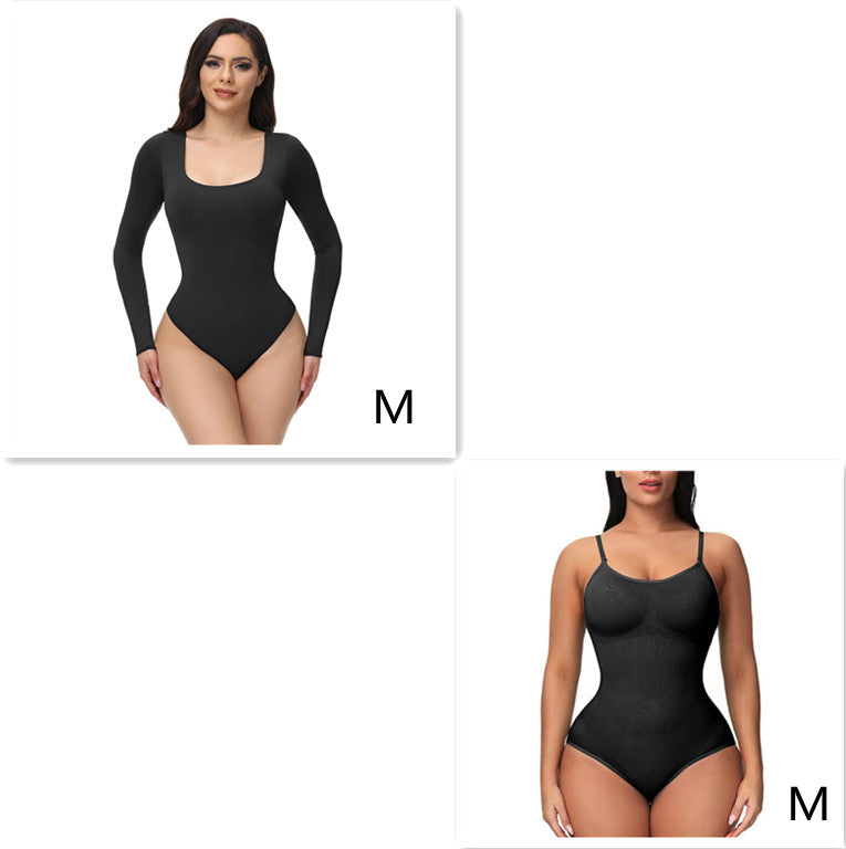 Square Neck Long Sleeve Bodysuit 1 to 3PC