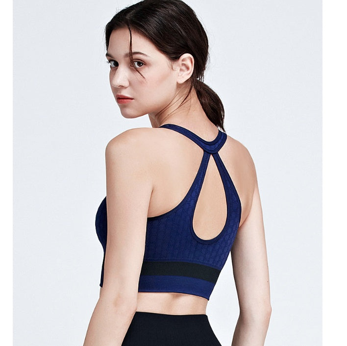Zippered Sports Bra Shockproof Running Gym Vest