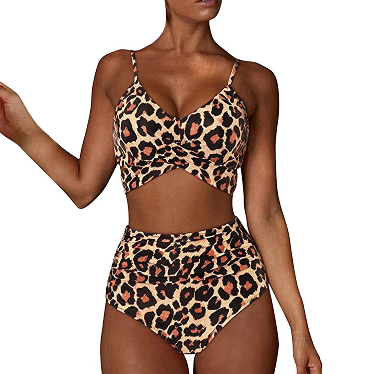 Soild Print Bikini Set Push Up Swimwear