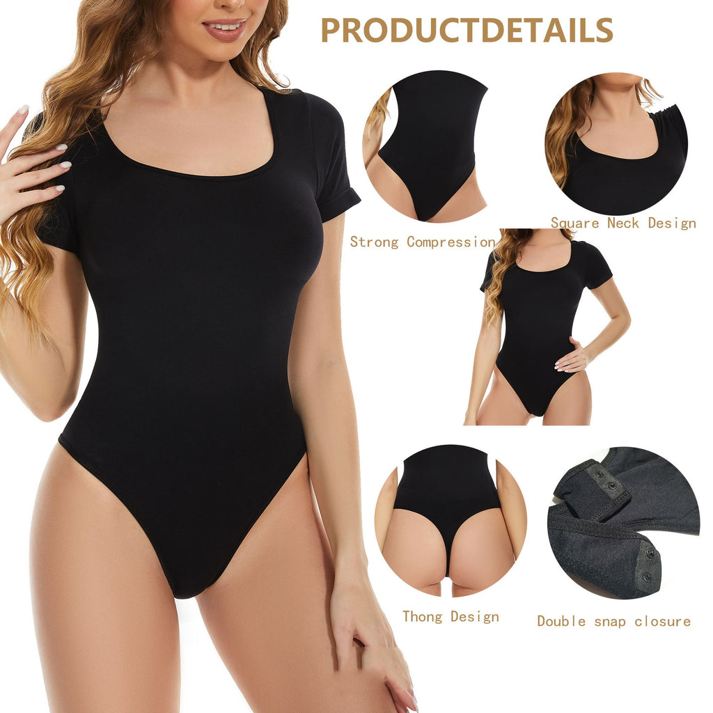Short Sleeve Seamless One-piece Shapewear