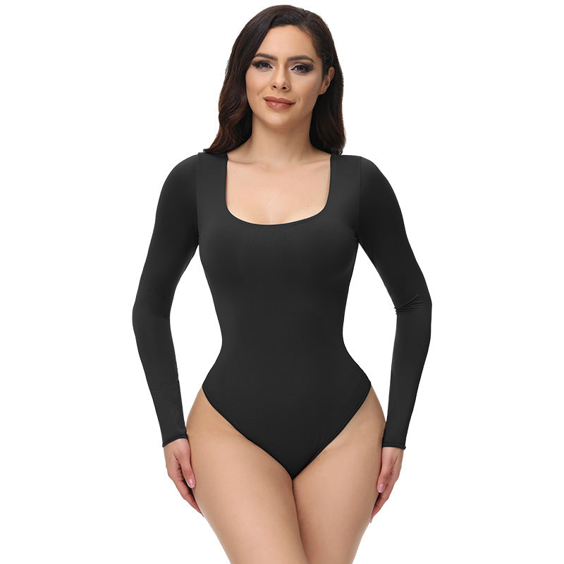 Square Neck Long Sleeve Bodysuit 1 to 3PC