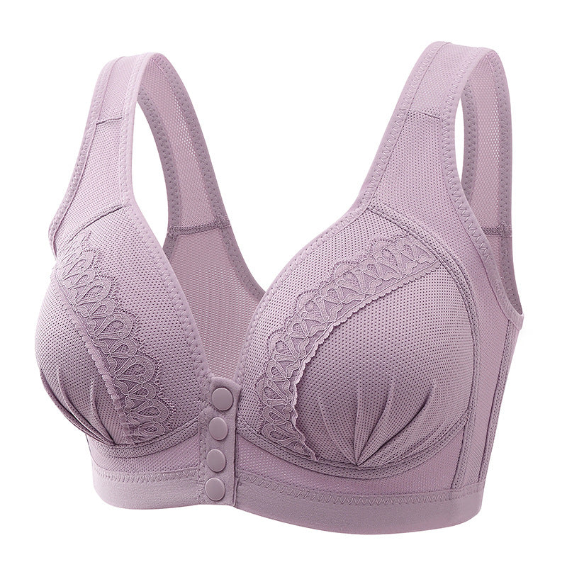 Wireless Push Up Bra Front Button Closure