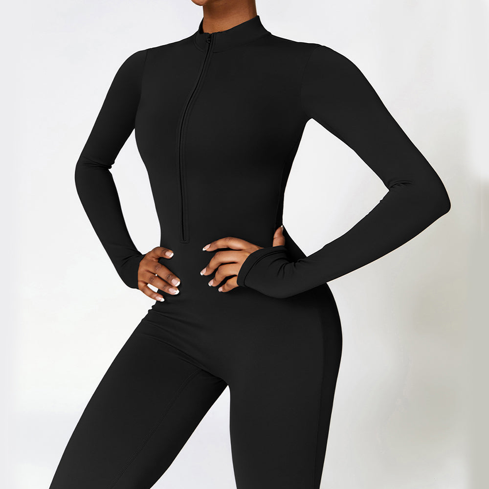 Warm Long-sleeve Yoga Fitness Breathable Bodysuit