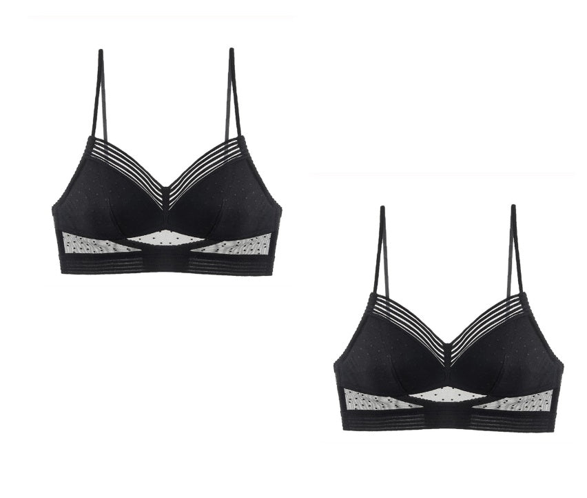 Wireles Bralette Low Back Thin Lace Push Up Bra 1-3PC