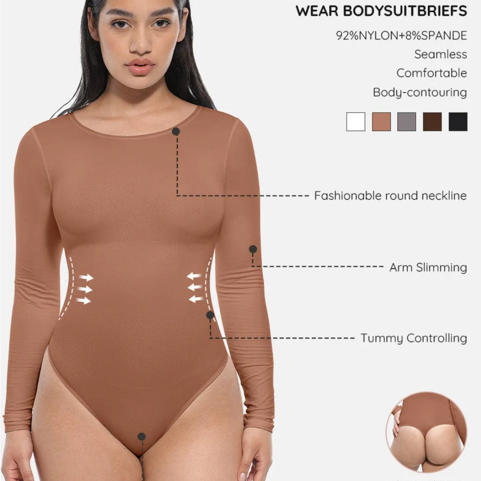 Round Neck Long Sleeve Bodysuit