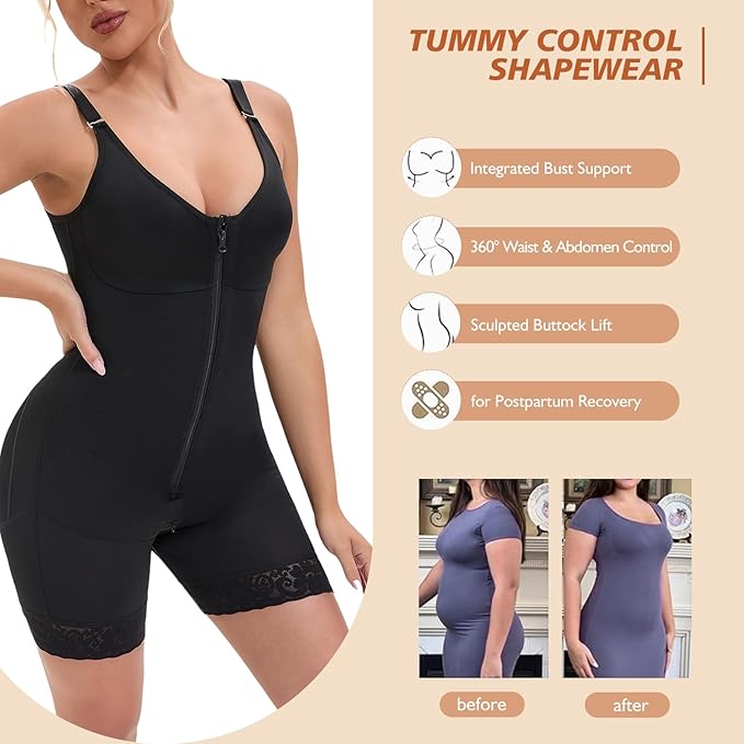 Fajas Bodysuit with Built-in Bra