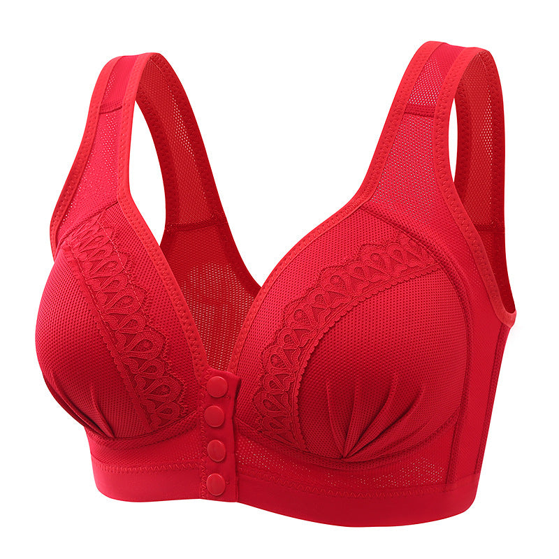 Wireless Push Up Bra Front Button Closure