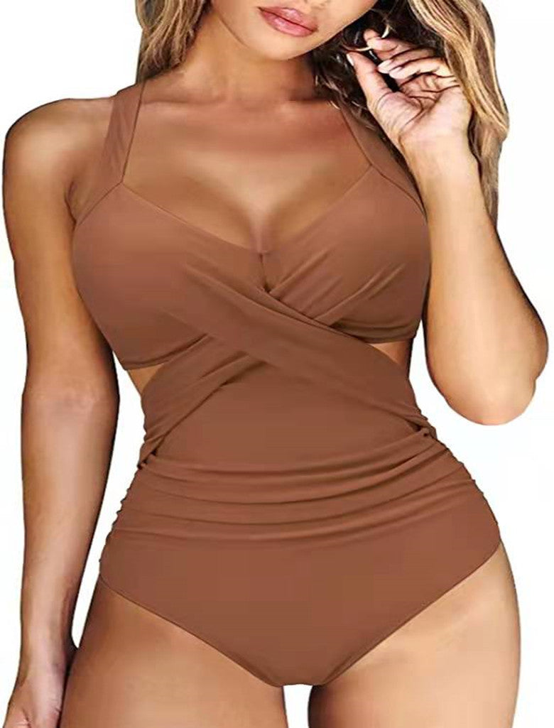 Multicolor One-piece Split Bikini Swimwear