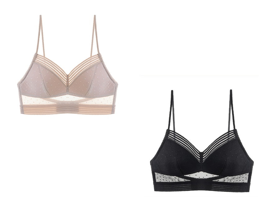 Wireles Bralette Low Back Thin Lace Push Up Bra 1-3PC