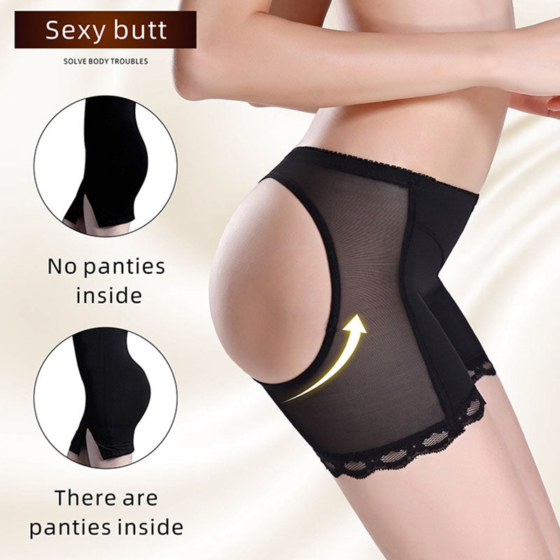 Mesh Seamless Lace Trim Butt Lift Shapewear