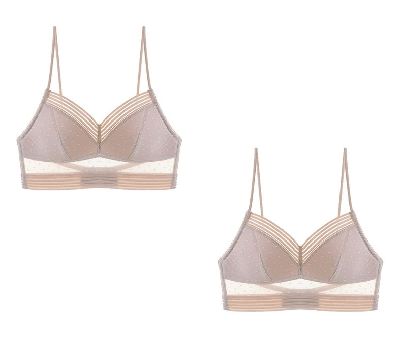 Wireles Bralette Low Back Thin Lace Push Up Bra 1-3PC