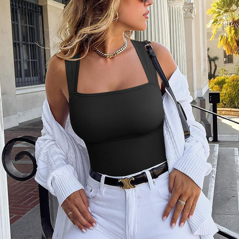 Square Neck Sleeveless Shapewear Jumpsuit 1 to 3pcs