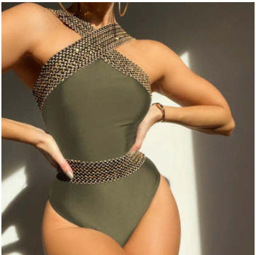 One Piece Solid Color Swimsuit