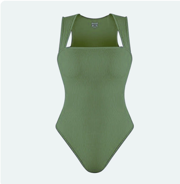 Square Neck Sleeveless Shapewear Jumpsuit 1 to 3pcs