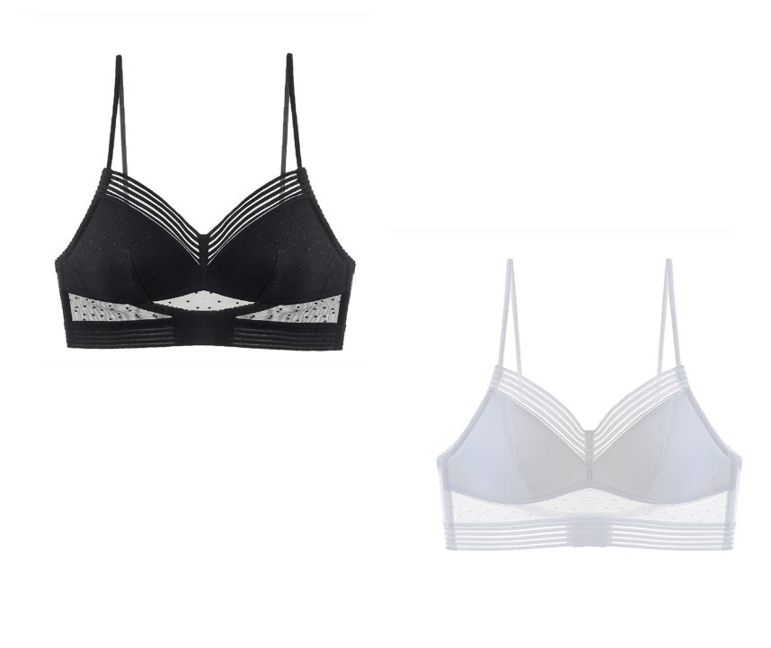 Wireles Bralette Low Back Thin Lace Push Up Bra 1-3PC