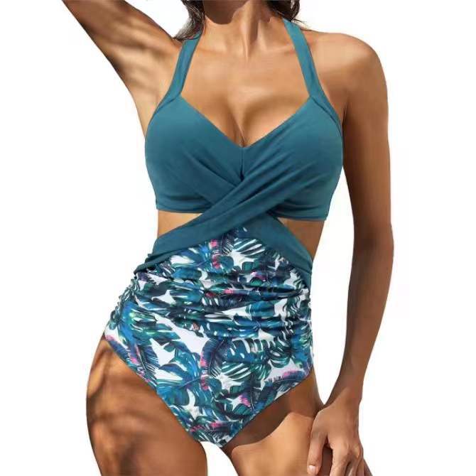 Multicolor One-piece Split Bikini Swimwear