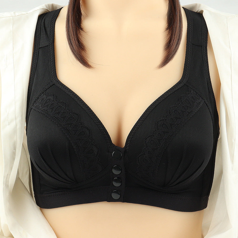 Wireless Push Up Bra Front Button Closure