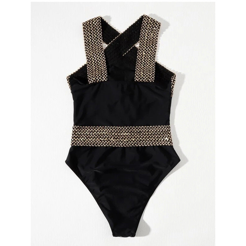 One Piece Solid Color Swimsuit