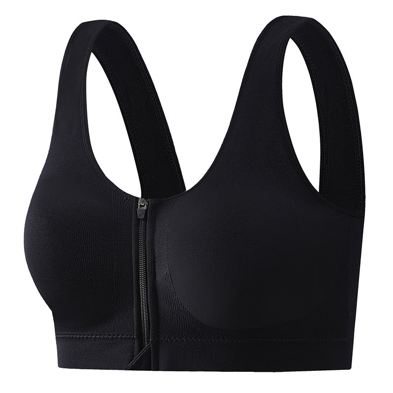 Front Zipper Sports Bra Shockproof High Strength 1 or 3pcs