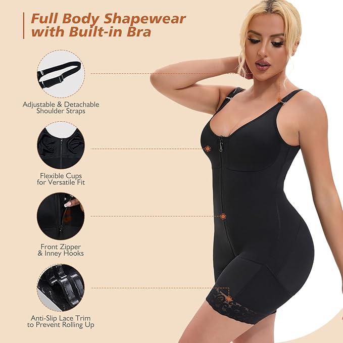 Fajas Bodysuit with Built-in Bra