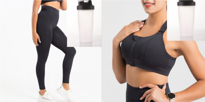 Front Zipper Activewear Sports Bra, Pant, or Set