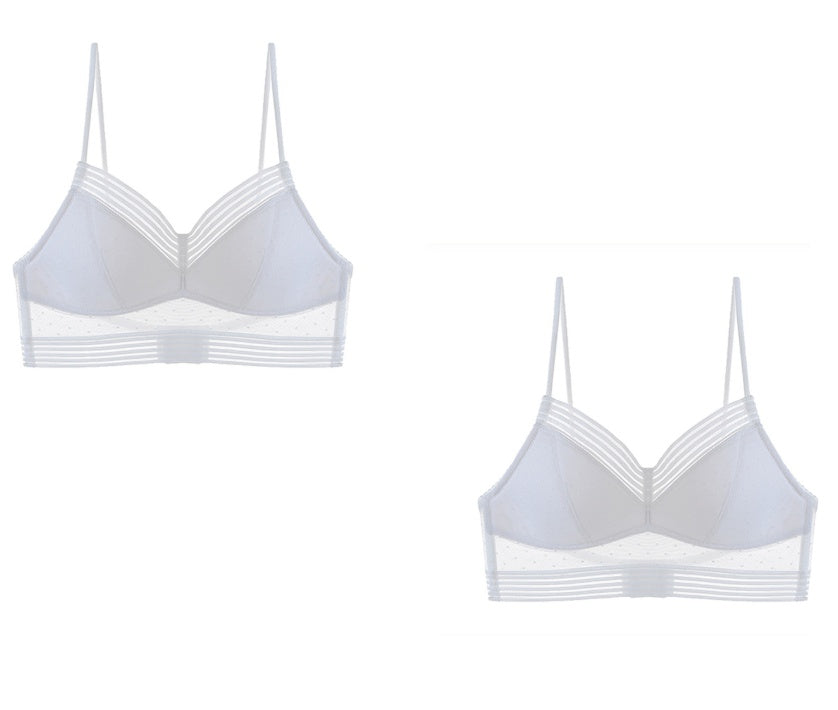 Wireles Bralette Low Back Thin Lace Push Up Bra 1-3PC