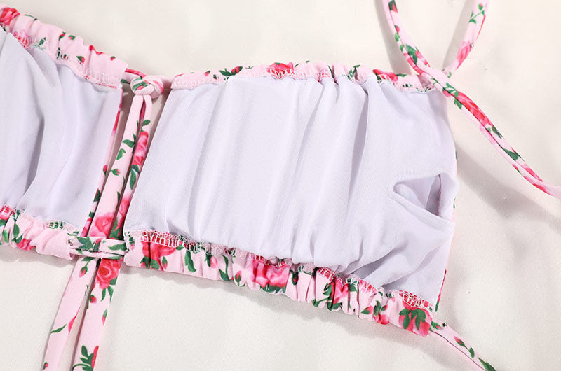 Tiny Floral Strappy Bikini