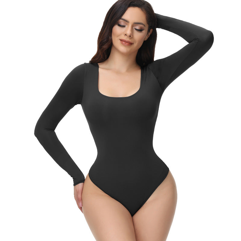 Square Neck Long Sleeve Bodysuit 1 to 3PC