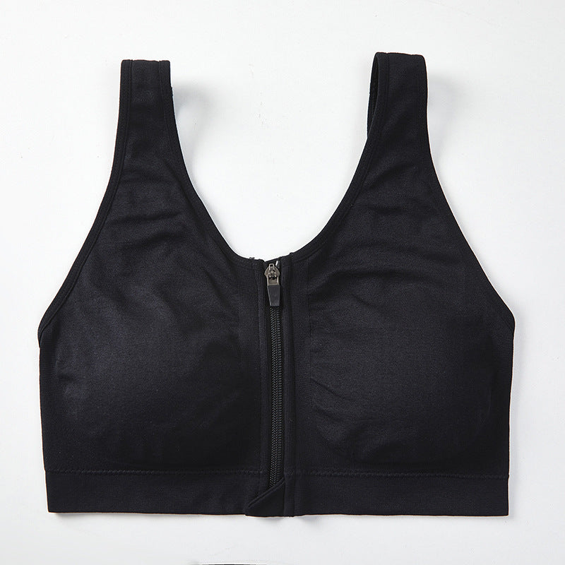 Front Zipper Sports Bra Shockproof High Strength 1 or 3pcs