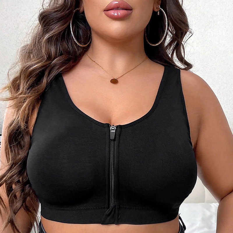 Front Zipper Sports Bra Shockproof High Strength 1 or 3pcs